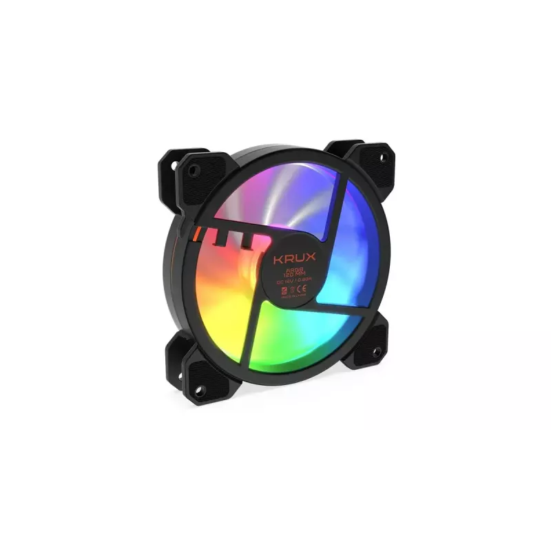 Korpuse ventilaator KRUX KRX0067 120mm ARGB LUNAR 120, 1200 p/min, hüdrauliline laager, 12 V, 5 V LED, 3-kontaktiline pistik, vibratsioonivastane