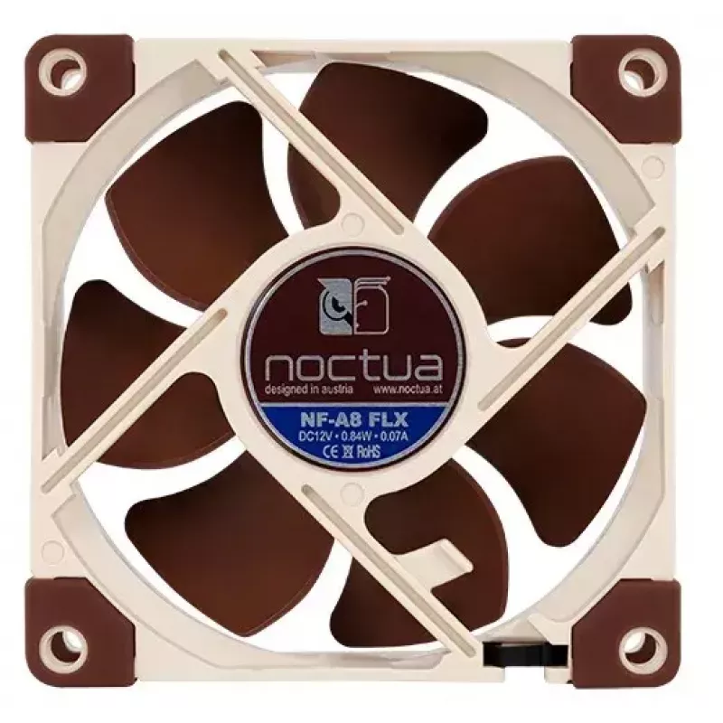 Korpusventilaator Noctua NF-A8 FLX 80 mm, 12 V, 2000 RPM, 50.4 m³/h, 0.84 W, 25 mm kõrgus