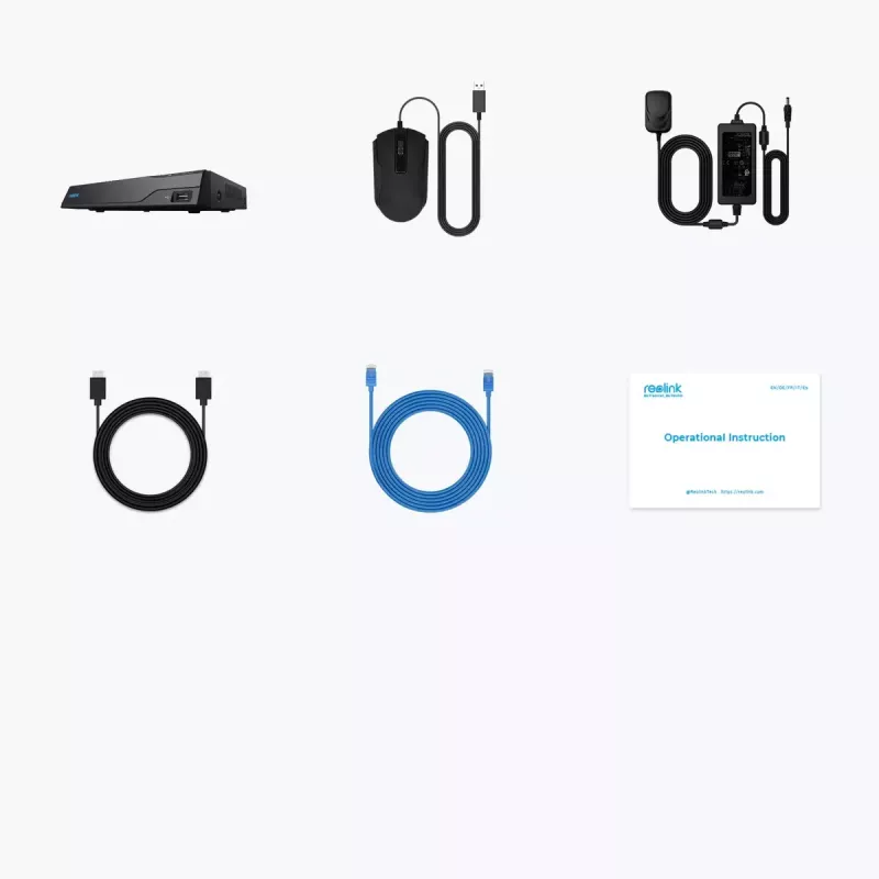 NVR Reolink NVS8(NHD) 8-kanaliline PoE NVR, 8 PoE porti, 4K (3840×2160) tugi, H.265, 2×HDD kuni 12 TB, HDMI/VGA/eSATA
