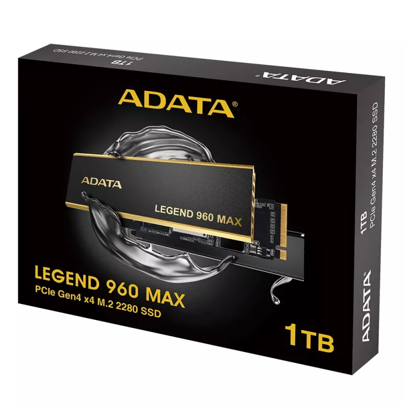 Sisemine M.2 2280 NVMe SSD ADATA LEGEND 960 MAX 1 TB PCIe 4.0, lugemiskiirus 7400 MB/s, kirjutamiskiirus 6000 MB/s, 3D NAND