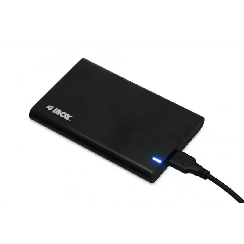 HDD/SSD-korpus IBOX HD-05 must — 2,5-tolline SATA III, USB 3.2 Gen 1 (5 Gbit/s), Mikro-USB B, UASP, kuni 10 TB