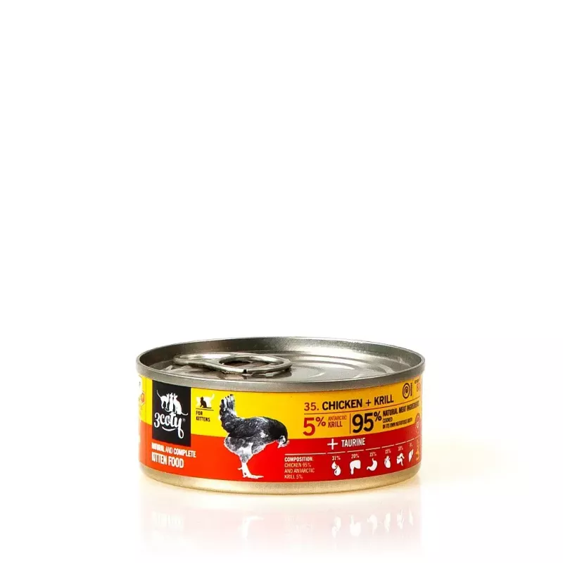 Märg kassitoit 3coty Kana krilliga kassipoegadele, 80 g, täisväärtsööt, suhkruvaba, gluteeni- ja sojavaba