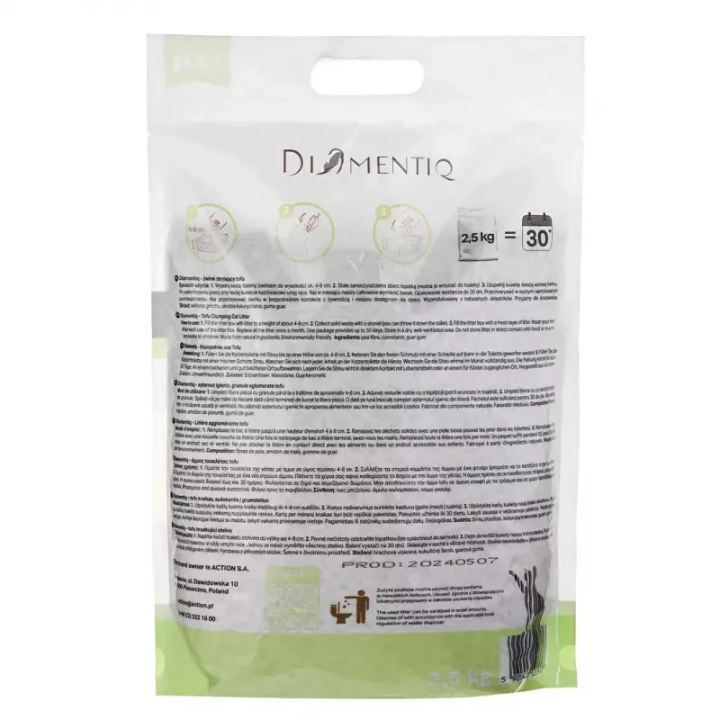 Pehmendav tofu kassiliiv DIAMENTIQ Matcha Ultra, hernekiust, tolmuvaba, 2,5 kg