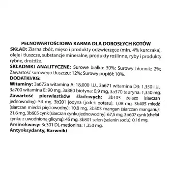 Kuiv kassitoit DIVINUS Cat Complete 20 kg — täiskasvanud kasside hooldustoit, kana, 30% valku, 12% rasva