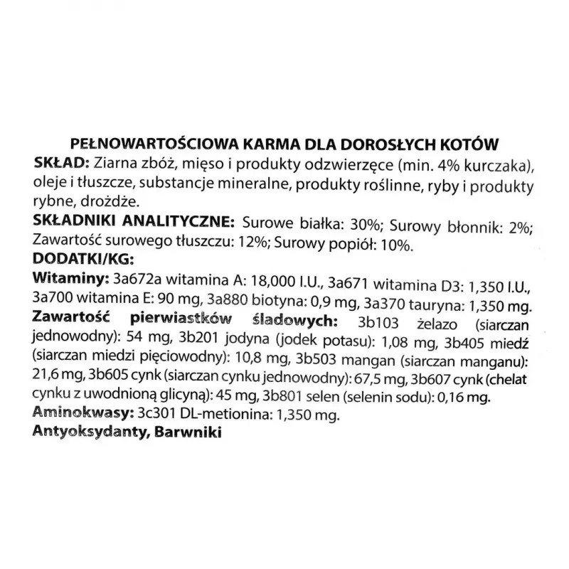 Kuiv kassitoit DIVINUS Cat Complete 20 kg — täiskasvanud kasside hooldustoit, kana, 30% valku, 12% rasva