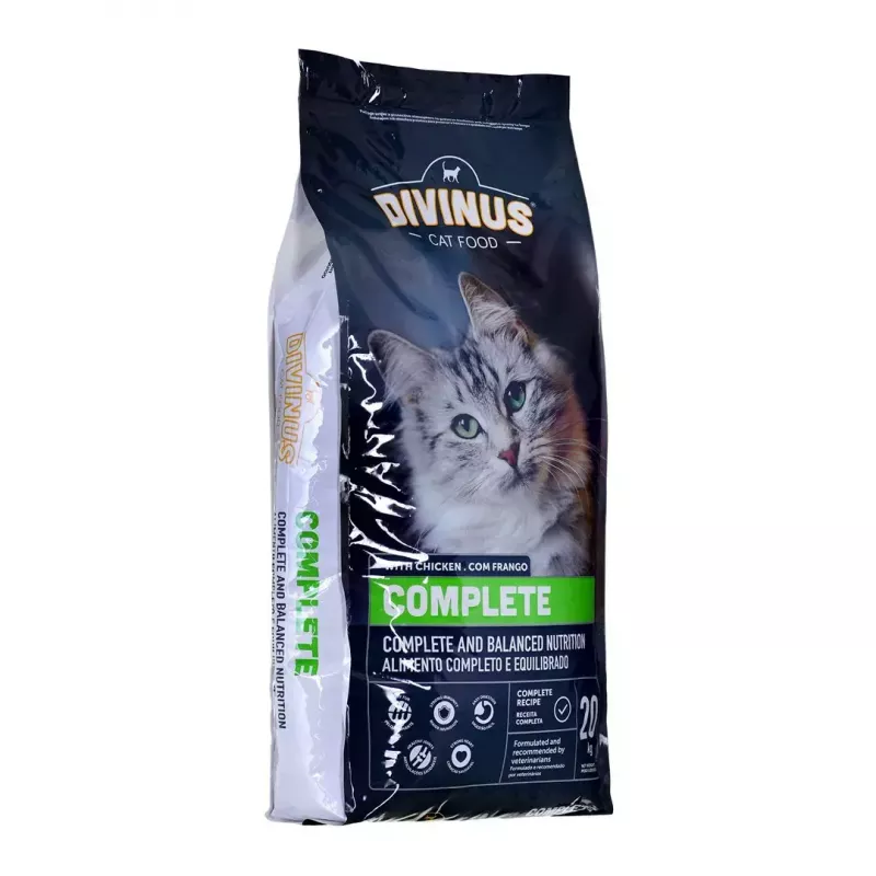 Kuiv kassitoit DIVINUS Cat Complete 20 kg — täiskasvanud kasside hooldustoit, kana, 30% valku, 12% rasva