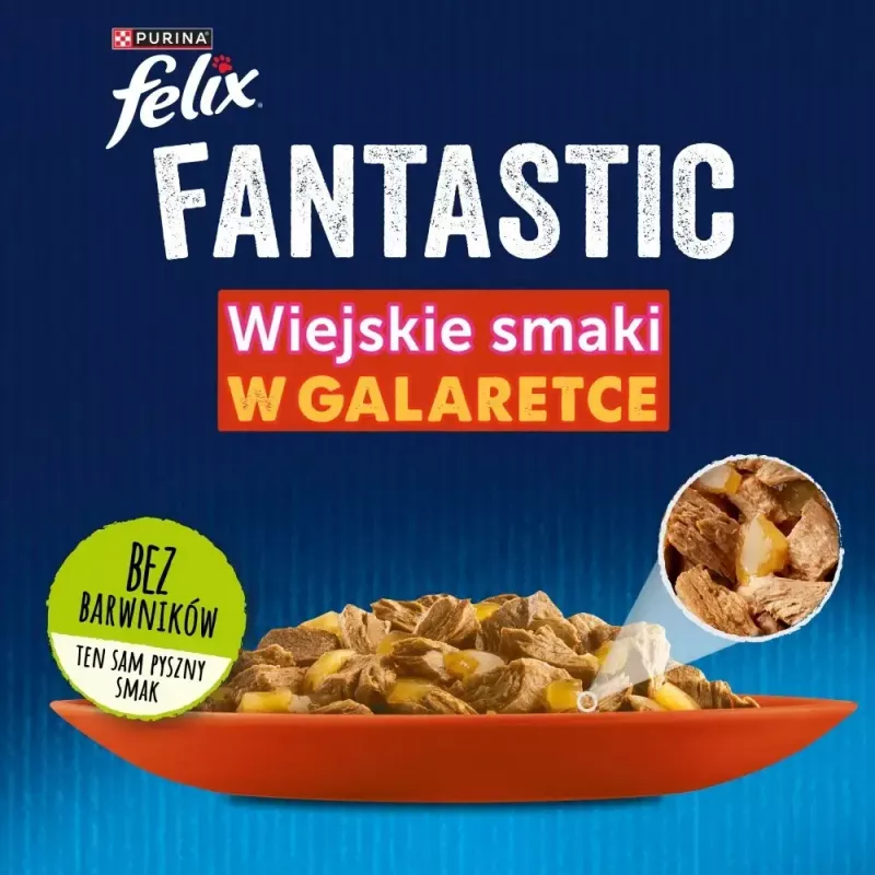 Märg kassitoit Purina Nestlé PURINA Felix Countryside Selection multipakendis 120×85 g kotikest, täiskasvanud kassidele, segamaitsed, gluteenivaba
