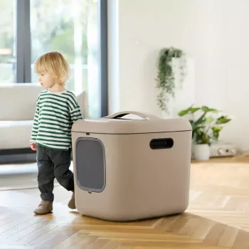 Kassiliivakast Rotho Biala XL Cappuccino — plastikust kassiliivakast süsinikfiltriga, riputusavaga, 499×614×576 mm, 2,5 kg