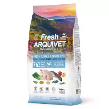 Kuiv koeratoit ARQUIVET Fresh Senior & Light kalkun ja kala, 10 kg, 26% valku, 10% rasva