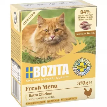 Märg kassitoit BOZITA Fresh Menu Chicken 370 g — täiskasvanud, kõik tõud, kaalujälgimiseks