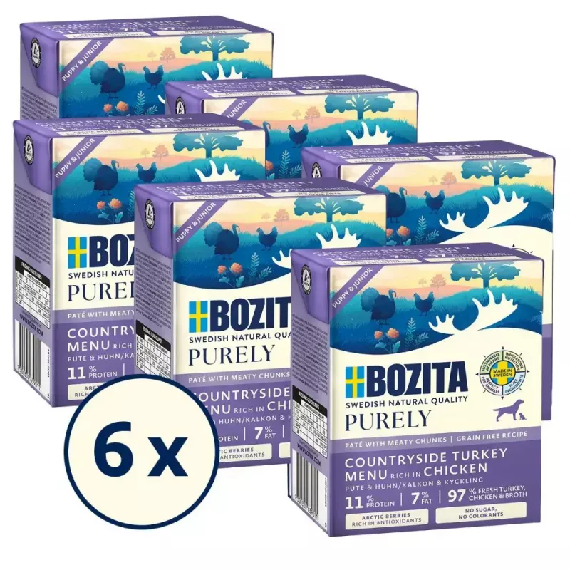 Bozita Purely Paté Duoprotein Junior niiske koeratoit kana ja kalkuniga, 370 g