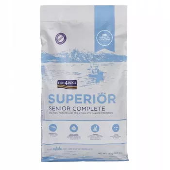 Kuiv koeratoit FISH4DOGS Superior Senior Medium Salmon — 12 kg, gluteenivaba, keskmistele seeniorkoertele