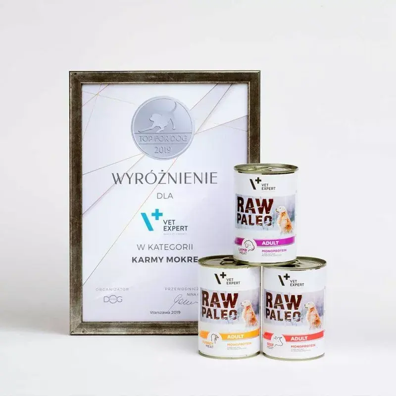 Märg koeratoit VETEXPERT RAW PALEO Adult Monoprotein Turkey 800 g purk, teraviljavaba, gluteenivaba, toiduallergiatele