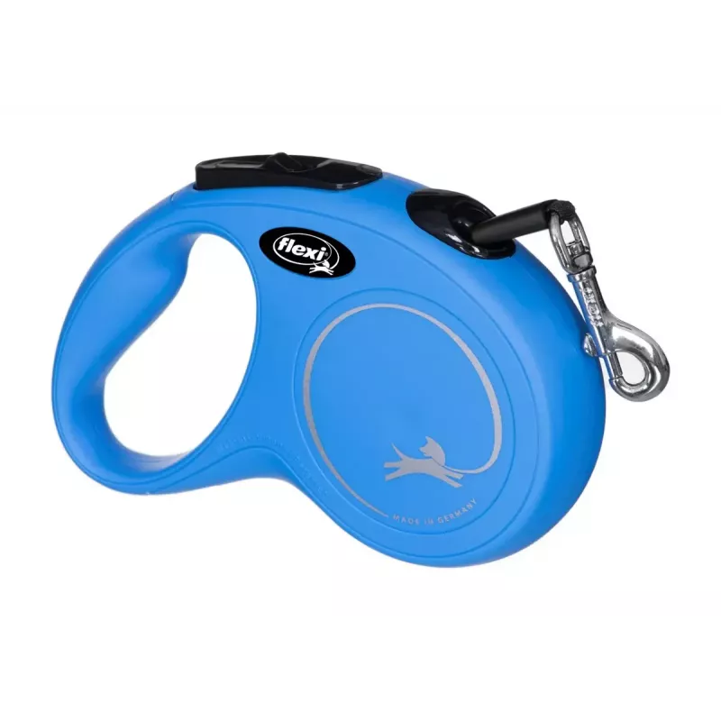 Sissetõmmatav koerarihm Flexi New Classic S, nöörrihm, 5 m pikkus, väikestele koertele 5–10 kg, max koormus 15 kg, sinine