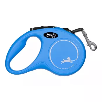 Sissetõmmatav koerarihm Flexi New Classic S, nöörrihm, 5 m pikkus, väikestele koertele 5–10 kg, max koormus 15 kg, sinine