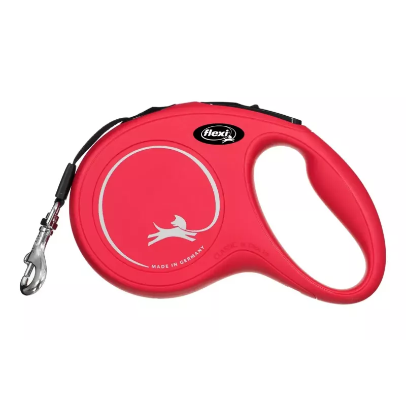 Sissetõmmatav koerarihm Flexi New Classic 5 m, nöörrihm, suurus M, koertele kuni 25 kg, must