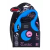 Sissetõmmatav jalutusrihm Flexi New Classic 8 m — Flexi 8 m nöörrihm, sinine, L, max koormus 50 kg