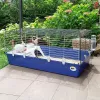 Puur FERPLAST Rabbit 120 Blue — metallist ja plastist küülikupuur 1180×585×495 mm, küülikutele 5–9,9 kg