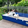 Puur FERPLAST Rabbit 120 Blue — metallist ja plastist küülikupuur 1180×585×495 mm, küülikutele 5–9,9 kg