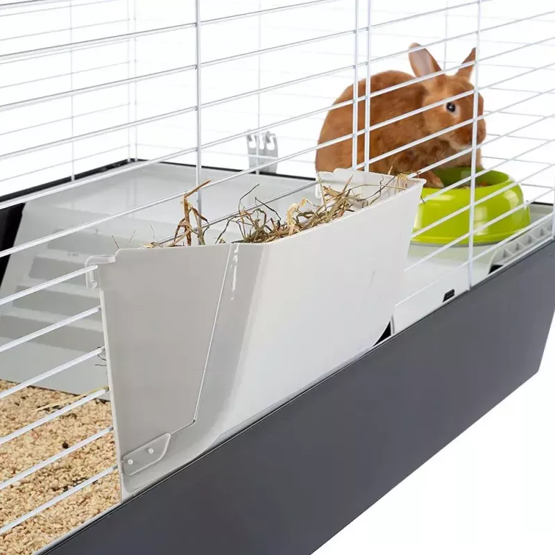Puuri FERPLAST Casita 120 küülikutele ja merisigadele, metall/plast, 1190×580×600 mm, valge/taupe