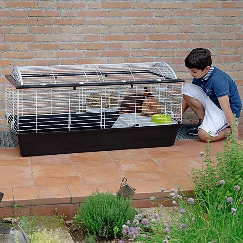 Puuri FERPLAST Casita 120 küülikutele ja merisigadele, metall/plast, 1190×580×600 mm, valge/taupe
