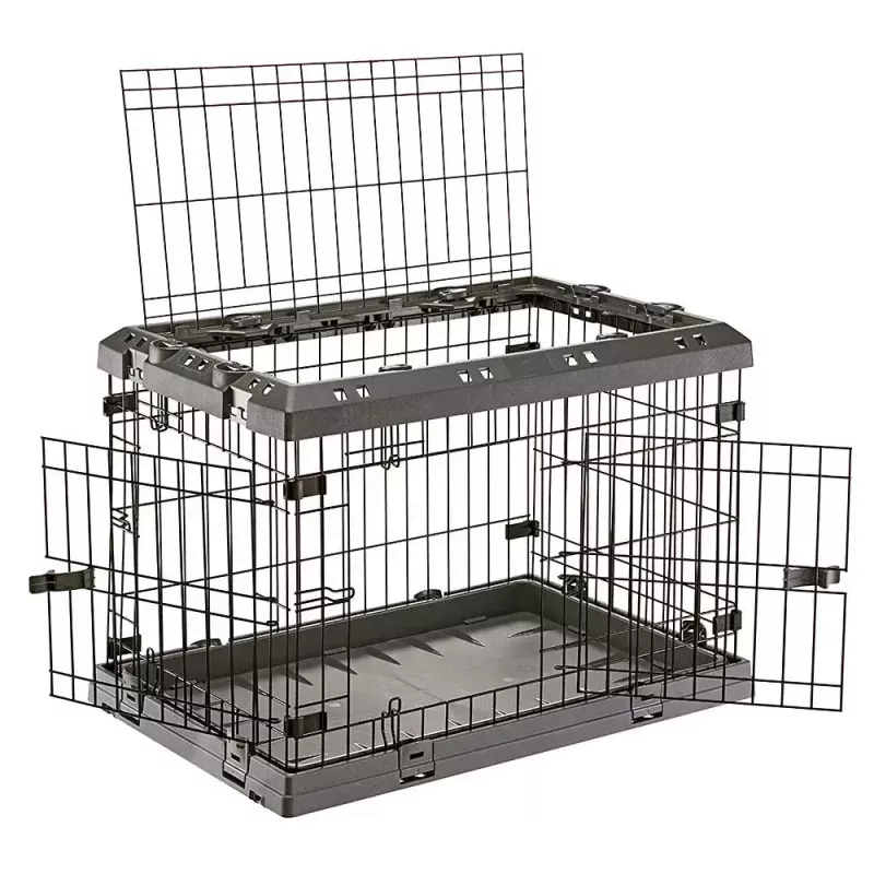 Kõva lemmikloomakandur FERPLAST Superior 770×510×550 mm — metallist/plastist puur väikestele koertele 5–9,9 kg, must