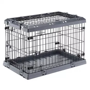 Kõva lemmikloomakandur FERPLAST Superior 770×510×550 mm — metallist/plastist puur väikestele koertele 5–9,9 kg, must