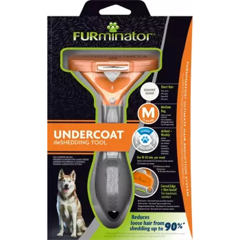 Karvaeemaldushari FURminator FUR151388 keskmistele koertele (10–25 kg), lühike karvkate, hall oranž