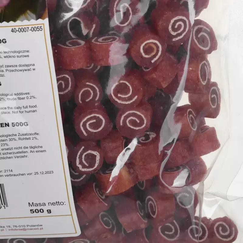 Kuiv koeramaius MACED Pardi ja kala sushi 500 g — täiendav treeningsuupiste, valk 30%, rasv 2%, gluteenivaba