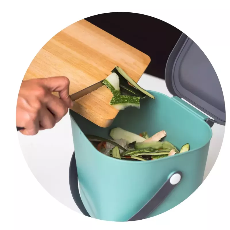 Jäätmemahuti rotho Albula ristkülikukujuline plastikust 6 L, taaskasutatud plast, tumeroheline, riputusava