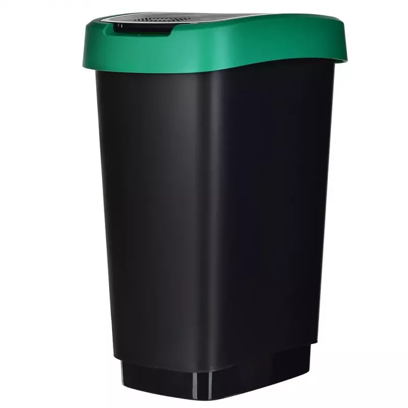 Kolme sektsiooniga jäätmesorteerija rotho Twist 3 × 25 L (tehnopolümeer, must, 252×333×476 mm)