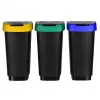 Kolme sektsiooniga jäätmesorteerija rotho Twist 3 × 25 L (tehnopolümeer, must, 252×333×476 mm)