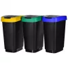 Kolme sektsiooniga jäätmesorteerija rotho Twist 3 × 25 L (tehnopolümeer, must, 252×333×476 mm)
