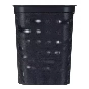 Pesukorv rotho Brisen 50 L ventileeritav plastikust korv kaanega ja riputusauguga, must, 340×431×529 mm