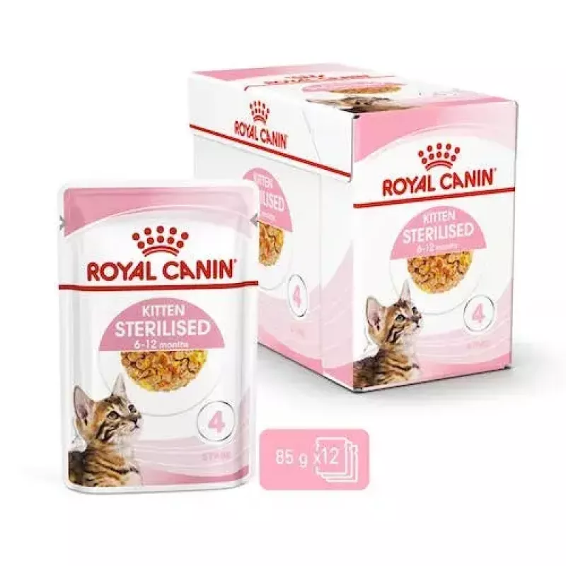 Märg kassitoit Royal Canin Feline Health Nutrition Sterilized Chicken 12 x 85 g (Täiskasvanud, 1–1.9 kg)