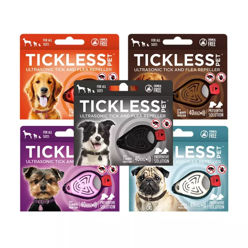 Ultraheli-puugitõrjeseade TICKLESS PET PRO-101BE kassidele ja koertele, beež, 18 g, 1,5 m ulatus, niiskuskindel