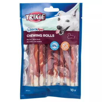 Trixie Dog Chewing Rolls Denta Fun Duck 80 g — närimishambapreemia täiskasvanud koertele, 12 cm