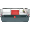Näriliste puur ZOLUX Classic 80 — kahetasandiline metallist/plastist korpus, 800×430×330 mm, 31 mm varbavahe, hall/punane