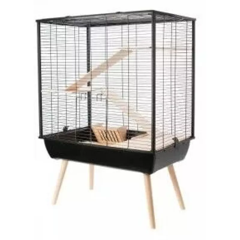 Cage ZOLUX Neo Cozy Large Rodents H80 Must — metallist/plastist puur rottidele ja hiirtele, K 80 cm, L 78 cm, S 48 cm