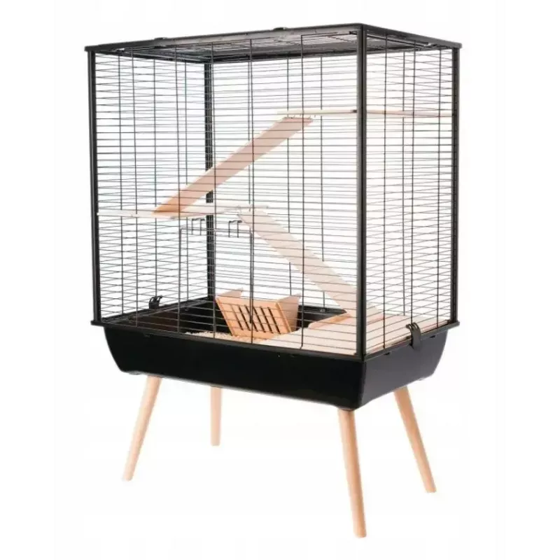 Cage ZOLUX Neo Cozy Large Rodents H80 Must — metallist/plastist puur rottidele ja hiirtele, K 80 cm, L 78 cm, S 48 cm