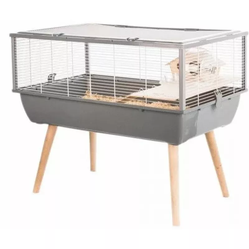 Näriliste puur ZOLUX Neo Nigha H36 2 tasemega, plastist alus, 780×480×360 mm, hall
