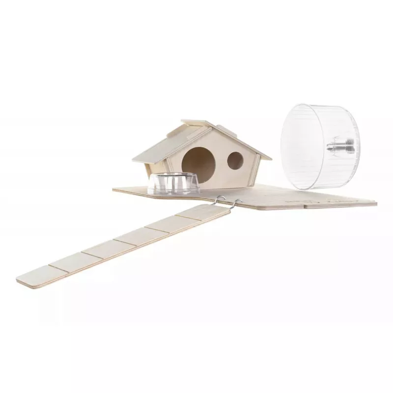 Näriliste puur ZOLUX Neo Nigha small H36 must, puit, W780×D360×H480 mm, ratas kaasas