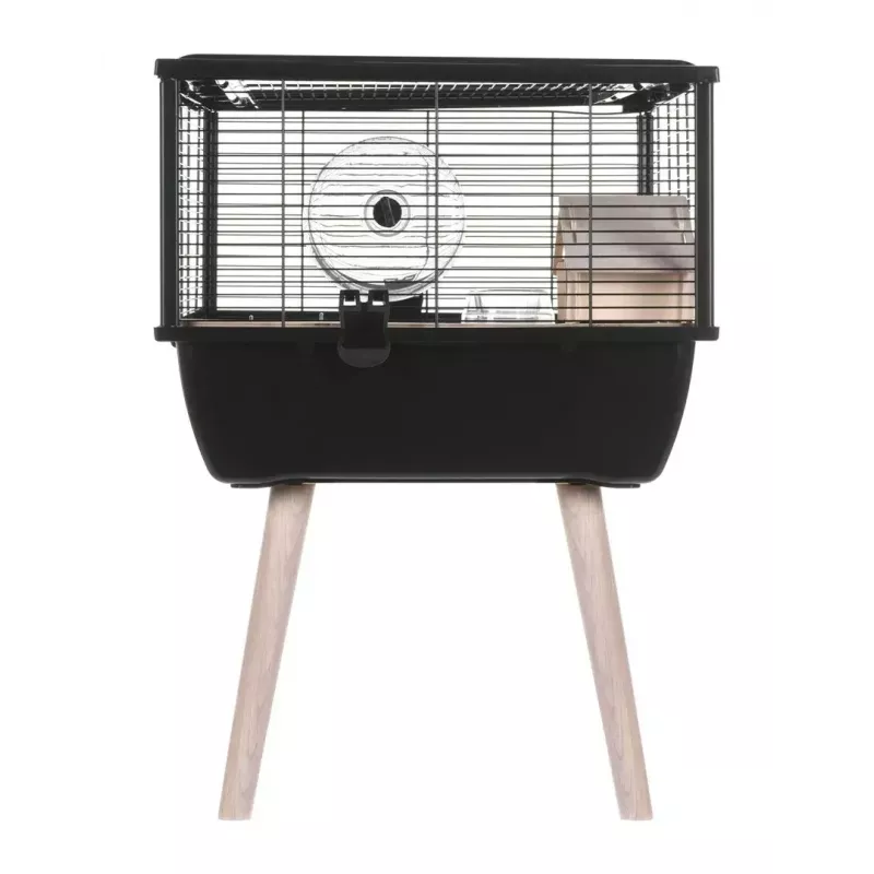 Näriliste puur ZOLUX Neo Nigha small H36 must, puit, W780×D360×H480 mm, ratas kaasas