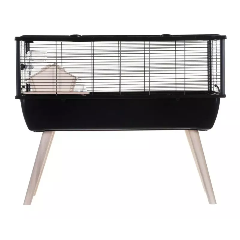 Näriliste puur ZOLUX Neo Nigha small H36 must, puit, W780×D360×H480 mm, ratas kaasas