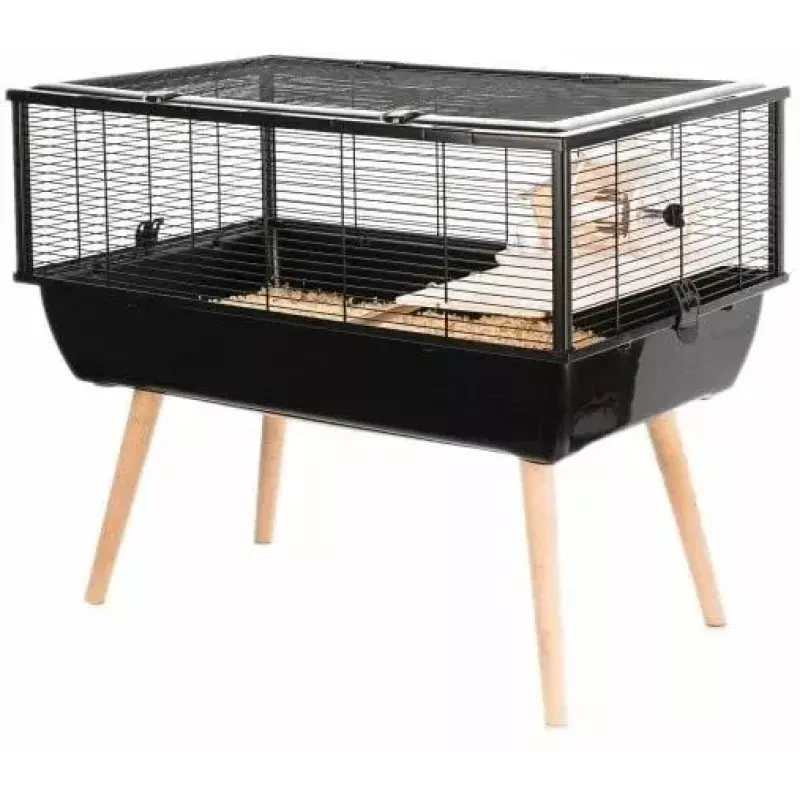 Näriliste puur ZOLUX Neo Nigha small H36 must, puit, W780×D360×H480 mm, ratas kaasas