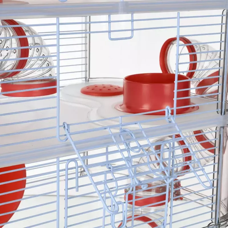 Näriliste puur ZOLUX Rody3 Trio — väikeloomaelupaik, metall/plast, 410×270×530 mm, 3 kg, sisaldab jooksuratast