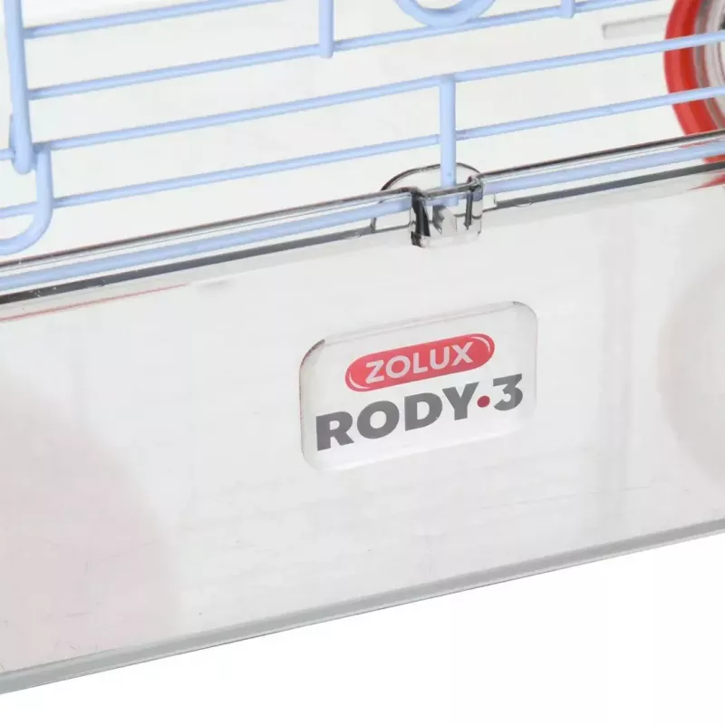 Näriliste puur ZOLUX Rody3 Trio — väikeloomaelupaik, metall/plast, 410×270×530 mm, 3 kg, sisaldab jooksuratast
