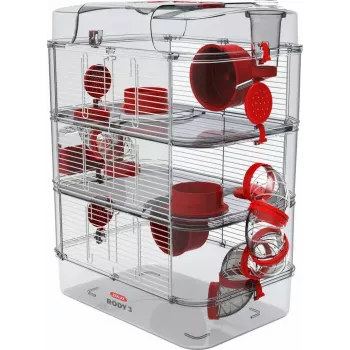 Näriliste puur ZOLUX Rody3 Trio — väikeloomaelupaik, metall/plast, 410×270×530 mm, 3 kg, sisaldab jooksuratast