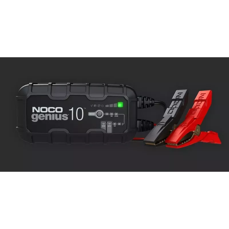Akulaadija NOCO GENIUS10 EU 10 A 6 V ja 12 V akudele — hooldus ja sulfaadieemaldus, 150 W, Li‑Ion/AGM/Gel, IPX veekindel