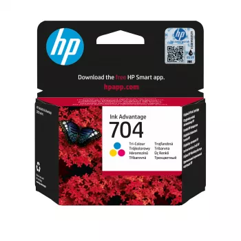 HP 704 Tri-color Originaal Ink Advantage kassett, tsüaan, magenta, kollane, 1 tk, 200 lehekülge